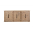 Pemberly Row Wood Sideboard with 6 Arched Doors Natural Brown Storage Cabinet