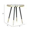 Pemberly Row Contemporary Iron Stainless Steel Glass and MDF End Table in Black