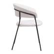 Pemberly Row Shearling Fabric Polyester Upholstered Dining Chair in Cream/Black