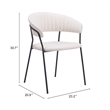 Pemberly Row Shearling Fabric Polyester Upholstered Dining Chair in Cream/Black
