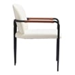 Pemberly Row Performance Fabric Upholstered Dining Chair in Cream/Black/Brown
