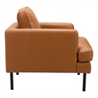 Pemberly Row Contemporary Plush Faux Leather Upholstered Armchair in Brown/Black