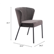 Pemberly Row Contemporary Soft Velvet Upholstered Dining Chair in Gray/Black