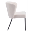 Pemberly Row Shearling Style Fabric Upholstered Dining Chair in Cream/Black