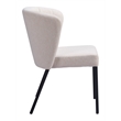 Pemberly Row Polyester Linen Fabric Upholstered Dining Chair in Beige/Black