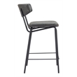 Pemberly Row Contemporary Plush Faux Leather Upholstered Counter Stool in Black