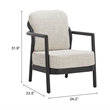 Pemberly Row Contemporary Aluminum Outdoor Accent Chair Beige