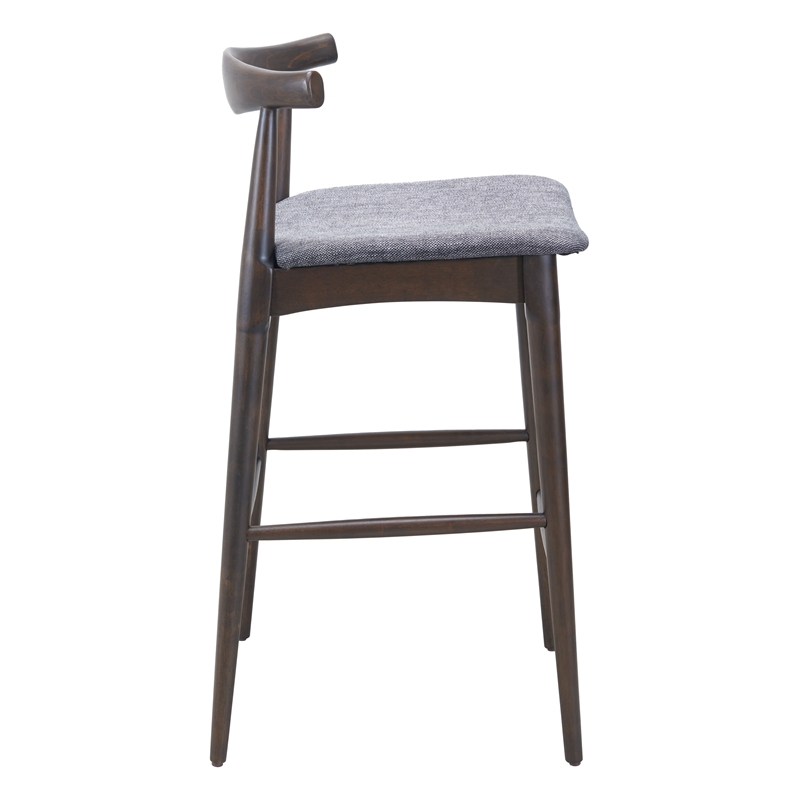 Pemberly Row Contemporary Solid Wood Barstool Gray & Espresso
