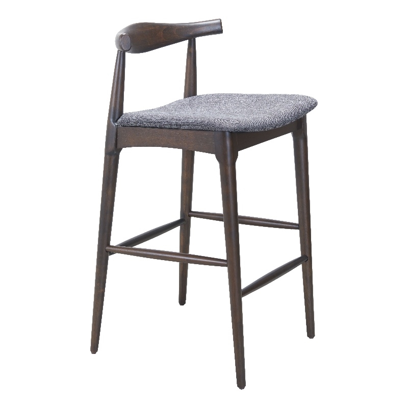 Pemberly Row Contemporary Solid Wood Barstool Gray & Espresso