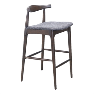 Pemberly Row Contemporary Solid Wood Barstool Gray & Espresso