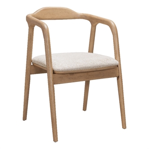 Pemberly Row Contemporary Assembled Solid Wood Dining Chair Beige