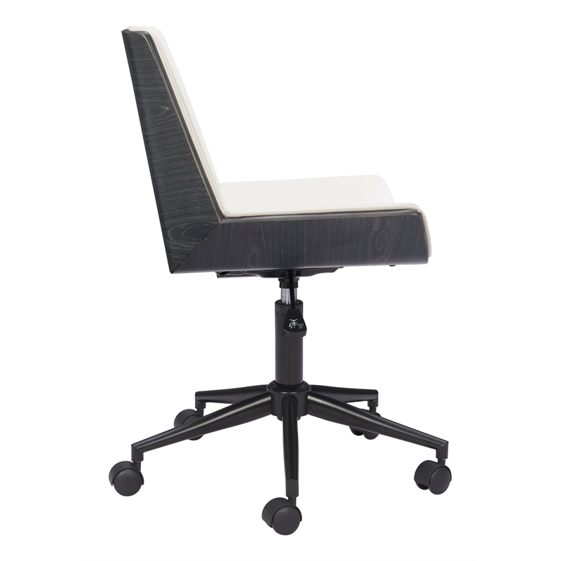Pemberly Row Contemporary Engineered Wood Office Chair White