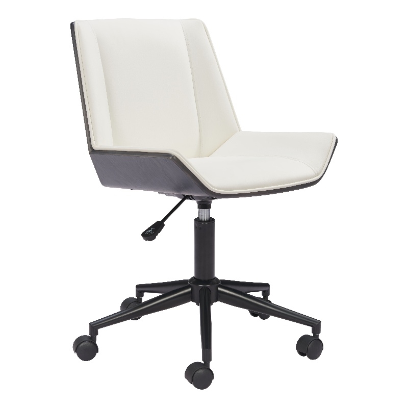 Pemberly Row Contemporary Engineered Wood Office Chair White