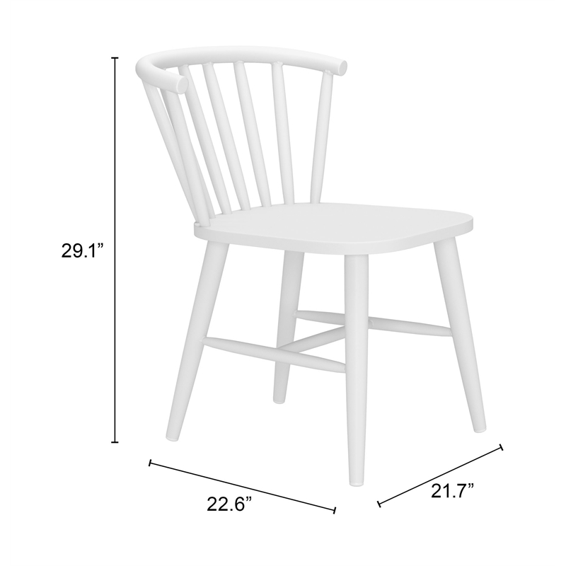 Pemberly Row Contemporary Aluminum Outdoor Dining Chair White