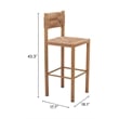 Pemberly Row Contemporary Assembled Aluminum Outdoor Barstool Natural