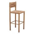 Pemberly Row Contemporary Assembled Aluminum Outdoor Barstool Natural