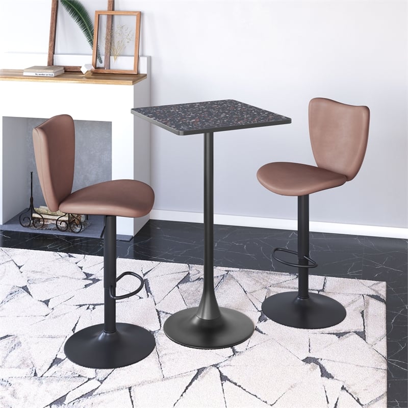 Pemberly Row Modern / Contemporary Engineered Wood Barstool Brown