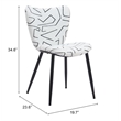Pemberly Row Contemporary Engineered Wood Dining Chair White