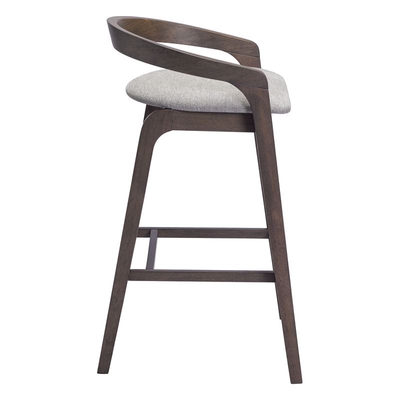 Pemberly Row Contemporary Solid Wood Barstool Dove Gray & Espresso