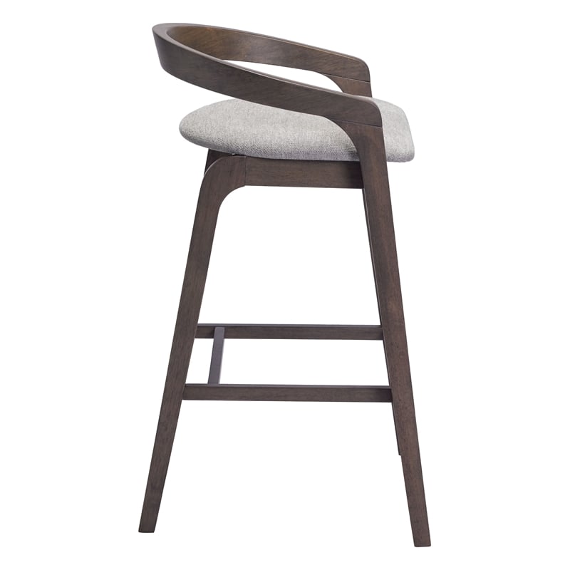 Pemberly Row Contemporary Solid Wood Barstool Dove Gray & Espresso