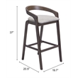 Pemberly Row Contemporary Solid Wood Barstool Dove Gray & Espresso