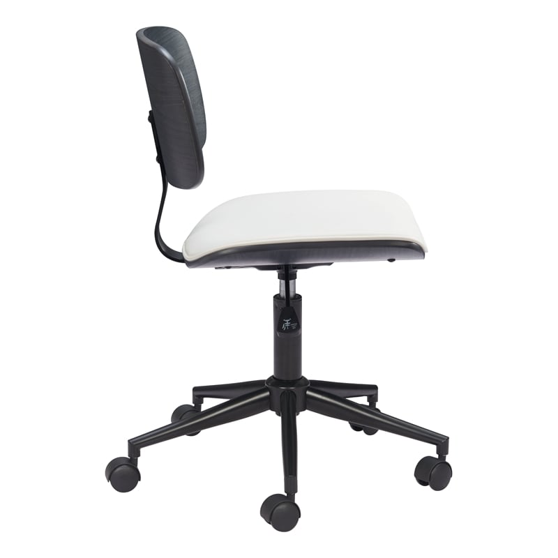 Pemberly Row Contemporary Engineered Wood Office Chair White & Black