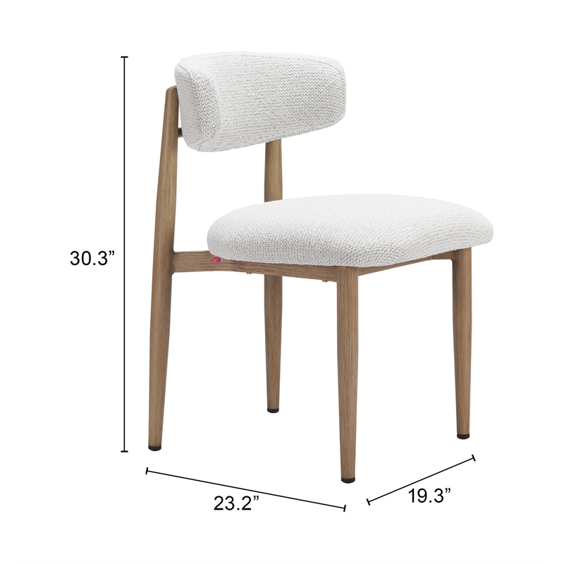 Pemberly Row Contemporary Aluminum Outdoor Dining Chair White