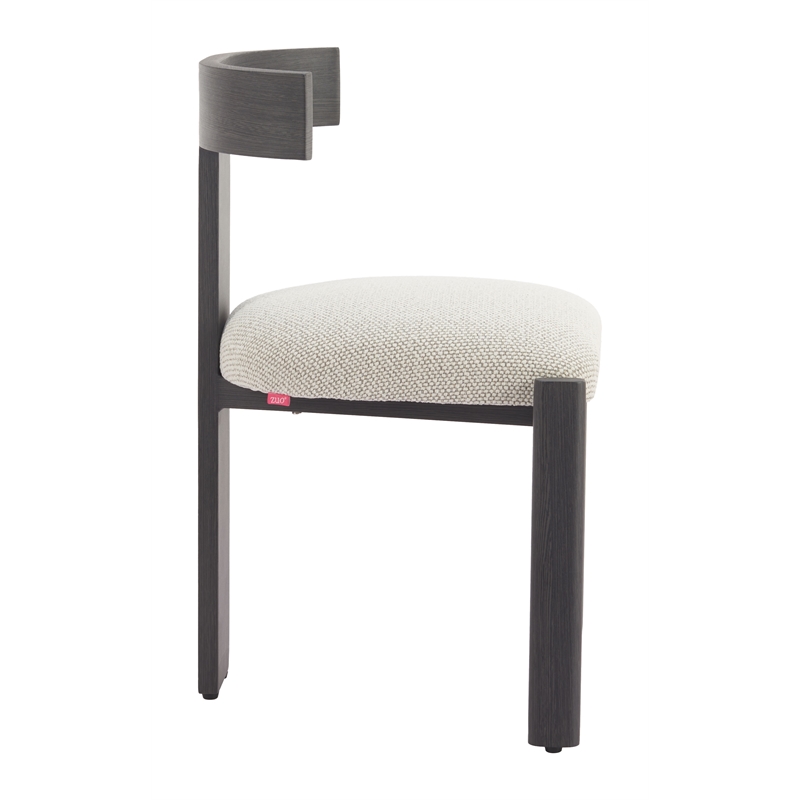 Pemberly Row Contemporary Outdoor Dining Chair Black & Beige