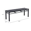 Pemberly Row Contemporary Assembled Aluminum Outdoor Bench Black
