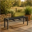 Pemberly Row Contemporary Assembled Aluminum Outdoor Bench Black