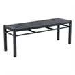 Pemberly Row Contemporary Assembled Aluminum Outdoor Bench Black