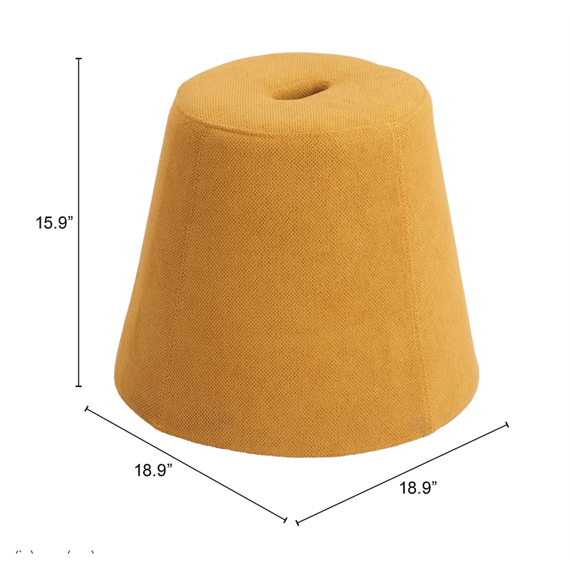 Pemberly Row Contemporary Assembled Engineered Wood Ottoman Yellow