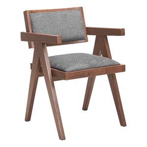 Pemberly Row Contemporary Solid Wood Dining Chair Gray & Walnut