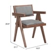 Pemberly Row Contemporary Solid Wood Dining Chair Gray & Walnut