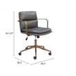 Pemberly Row Modern / Contemporary Engineered Wood Office Chair Gray