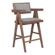 Pemberly Row Contemporary Solid Wood Counter Stool Gray & Walnut