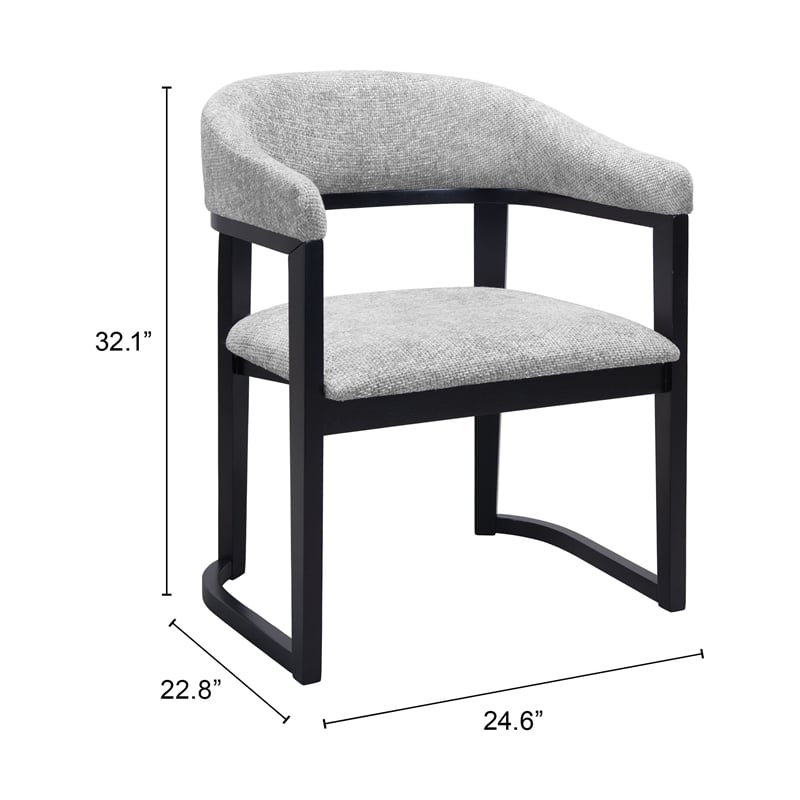 Pemberly Row Modern / Contemporary Solid Wood Dining Chair Gray