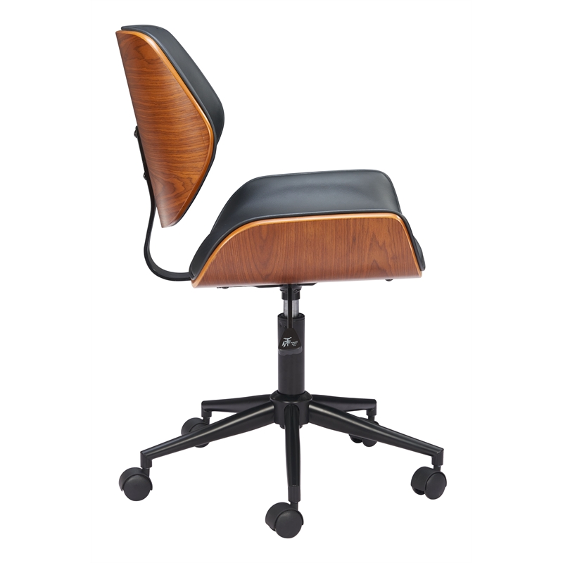 Pemberly Row Contemporary Office Low Back Office Chair Black
