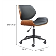 Pemberly Row Contemporary Office Low Back Office Chair Black
