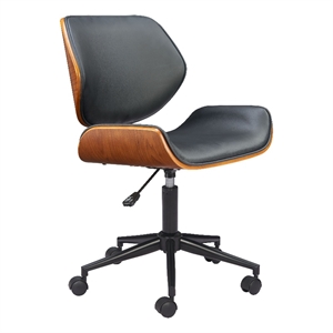Pemberly Row Contemporary Office Low Back Office Chair Black