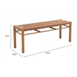 Pemberly Row Contemporary Assembled Aluminum Outdoor Bench Natural