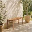 Pemberly Row Contemporary Assembled Aluminum Outdoor Bench Natural