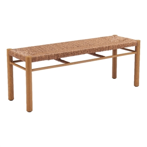 Pemberly Row Contemporary Assembled Aluminum Outdoor Bench Natural