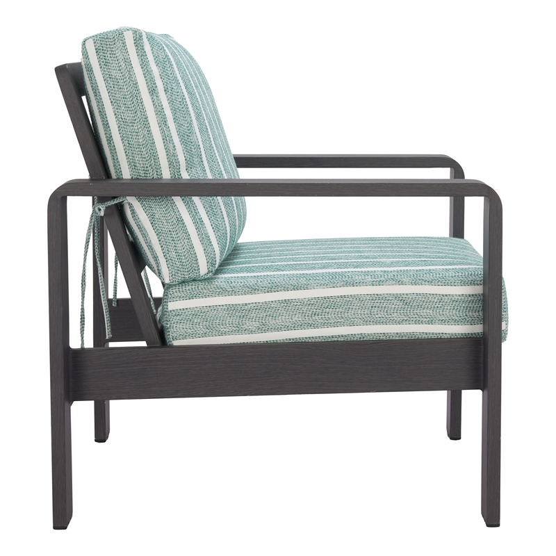 Pemberly Row Contemporary Assembled Aluminum Outdoor Armchair Green
