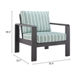 Pemberly Row Contemporary Assembled Aluminum Outdoor Armchair Green