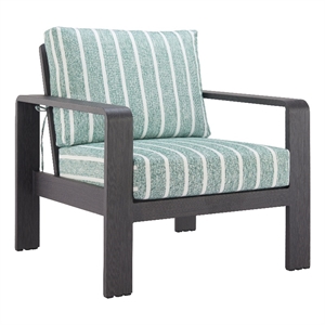 Pemberly Row Contemporary Assembled Aluminum Outdoor Armchair Green