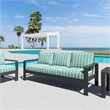 Pemberly Row Contemporary Assembled Aluminum Outdoor Sofa Green