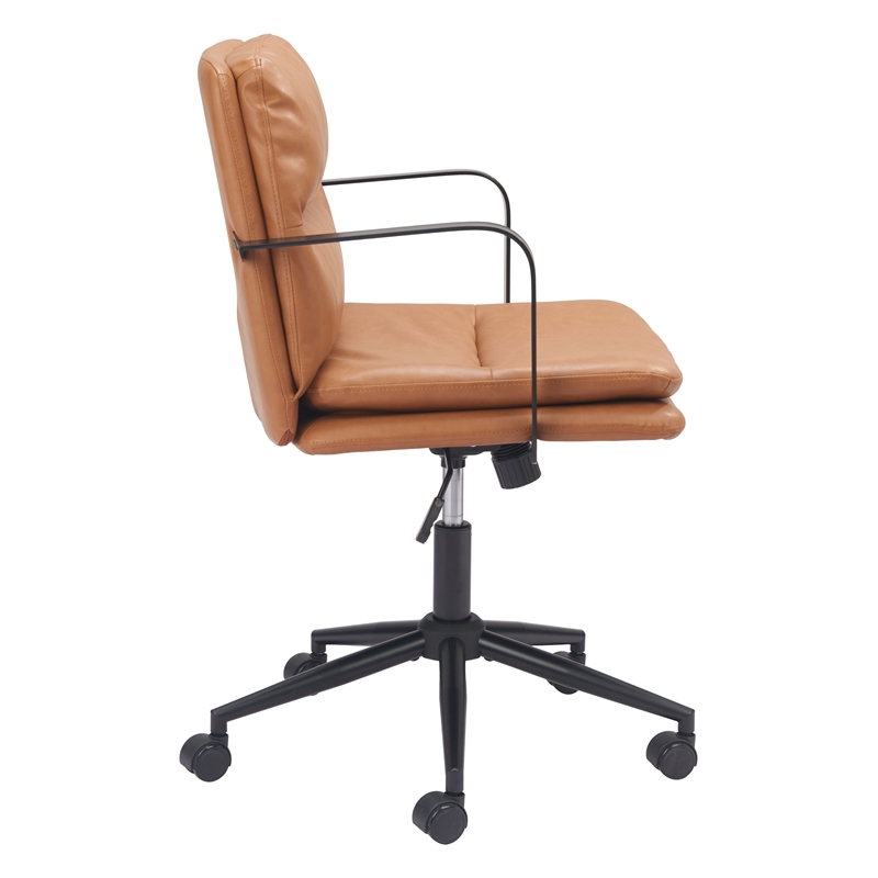 Pemberly Row Contemporary Engineered Wood Office Chair Brown