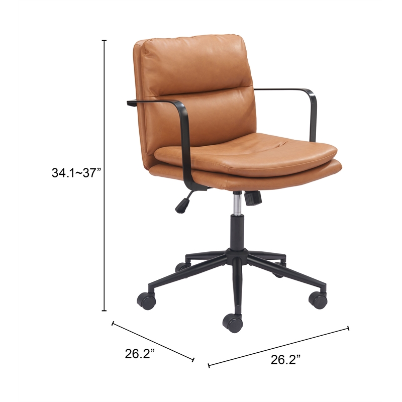 Pemberly Row Contemporary Engineered Wood Office Chair Brown