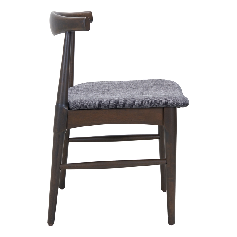 Pemberly Row Contemporary Solid Wood Dining Chair Gray & Espresso